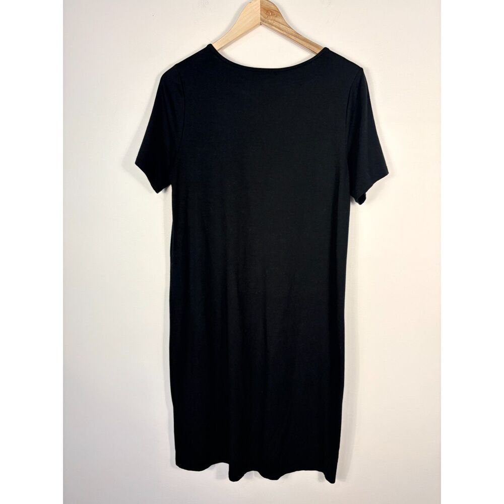 Eileen Fisher Stretch Jersey T-Shirt Dress Black Women Small Minimalist Capsule
